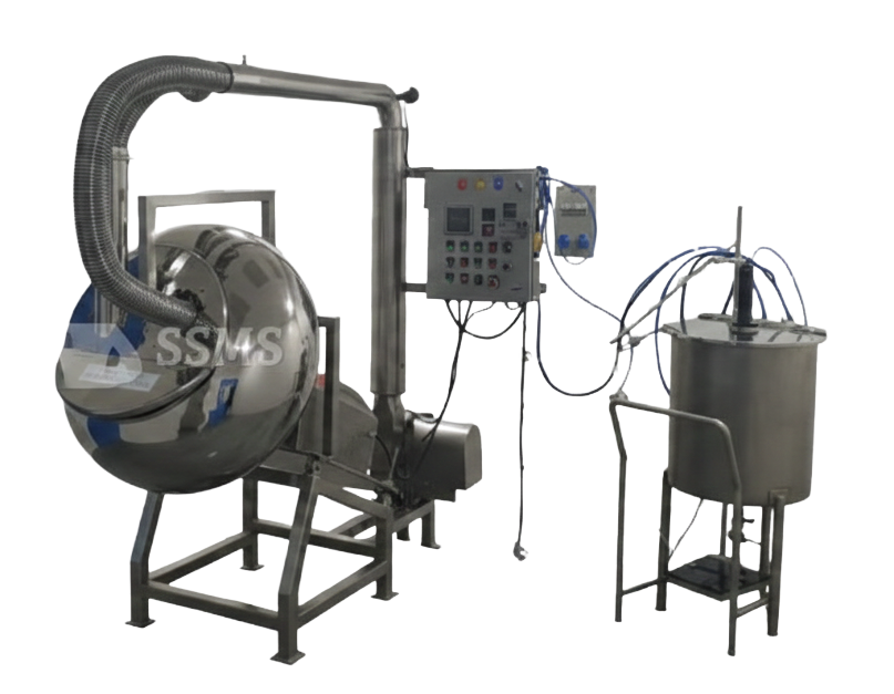 Conventional Coating Pan - Traditional tablet coating pan for pharmaceutical film coating. Integrated heating system, VFD drive, GMP-compliant design. Interchangeable pan sizes.