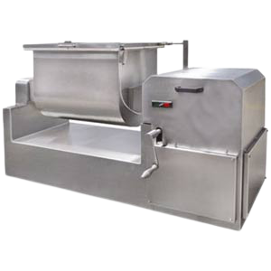 Mass Mixer - cGMP-compliant mass mixer with paddle blades and tilting discharge. SS 304/316 options, interlocked cover, lab to large scale.