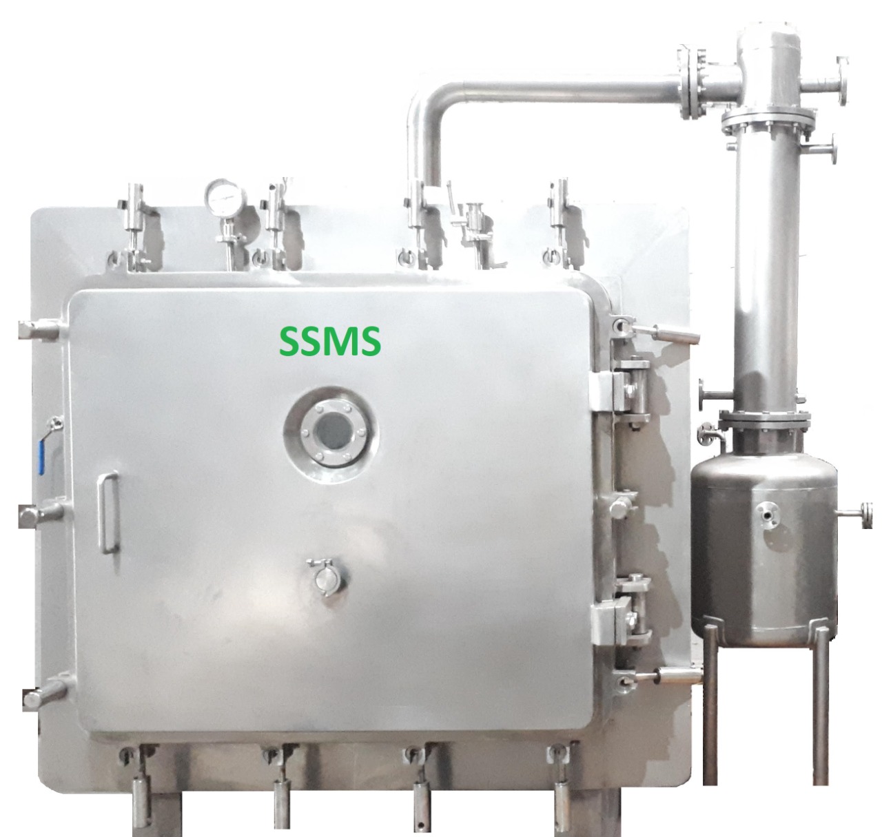 Vacuum Tray Dryer - Vacuum tray dryer with heated shelves and positive pressure design. FLP control, N2 purging, safety features. Reduces drying time & enables low-temperature vaporization.